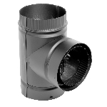 Té pour tuyau de poêle à double paroi, 6 po de diamètre avec couvercle