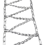 Paquet de 2 chaînes à pneu de 16,5 po hauteur x 4,8 po largeur pour souffleuse à neige