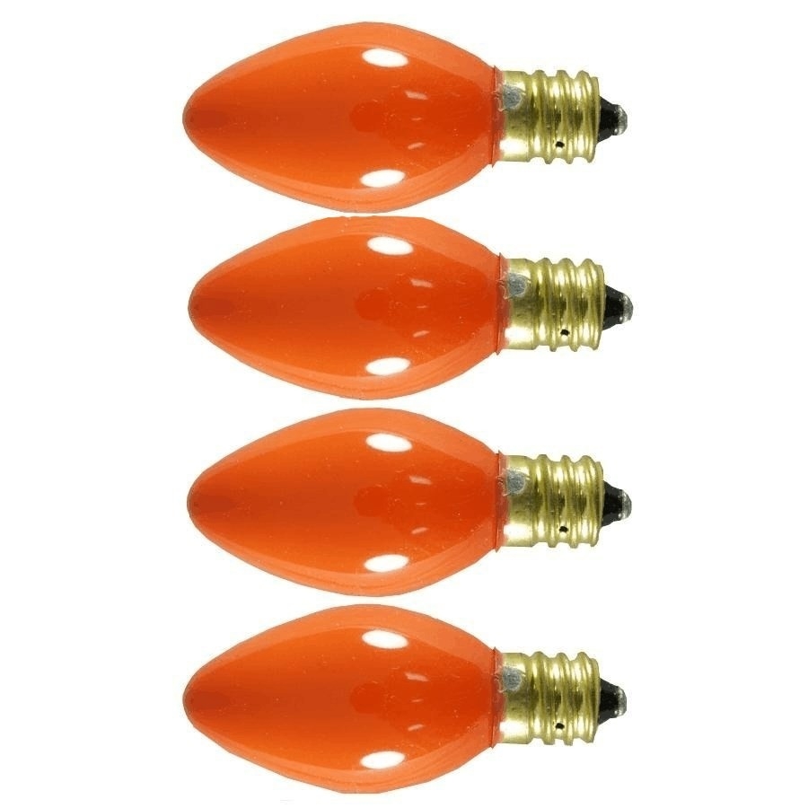 Paquet de 4 ampoules C7 incandescentes pour l'intérieur ou l'extérieur, orange luisant