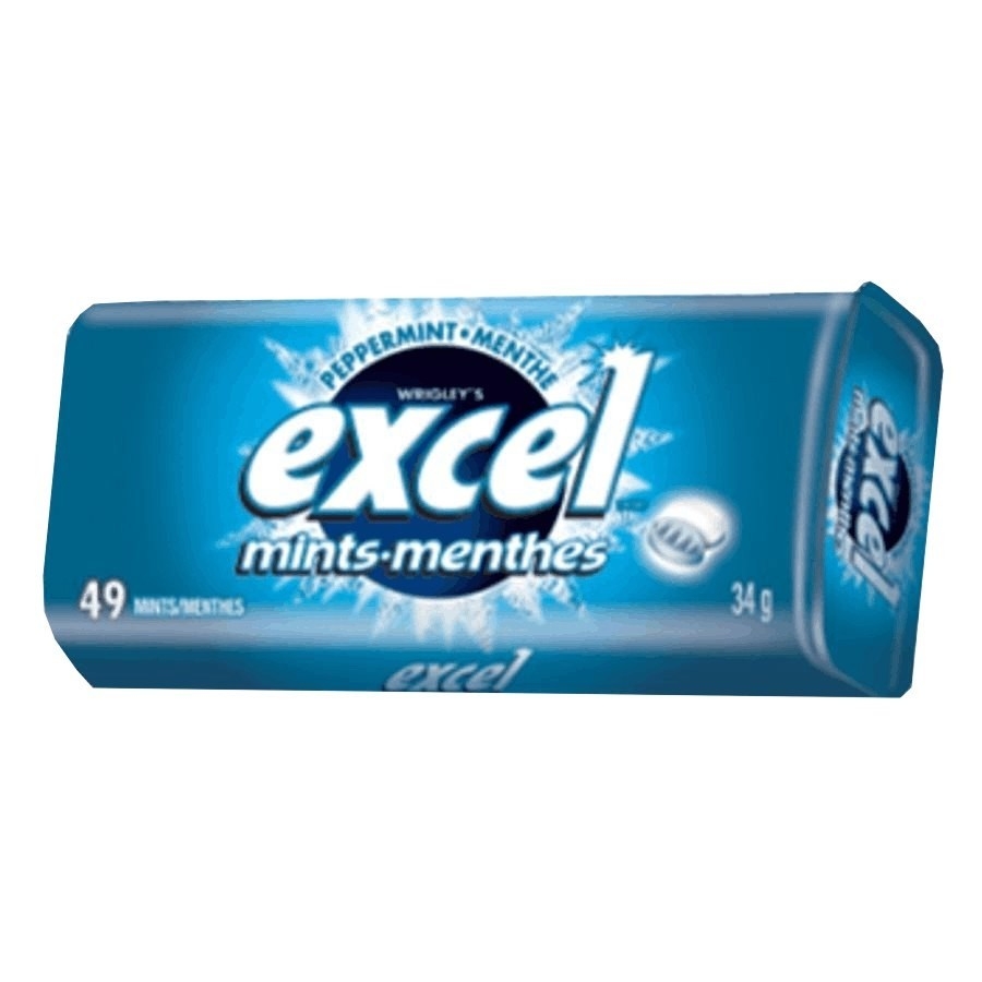 Menthes Excel à la menthe poivrée dans une boîte en métal, 34 g