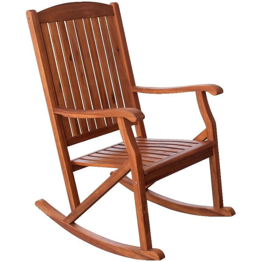 Chaise berçante en bois d'acacia