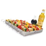 Ensemble de 7 pièces en acier inoxydable pour cuisson de brochettes sur le barbecue, avec support