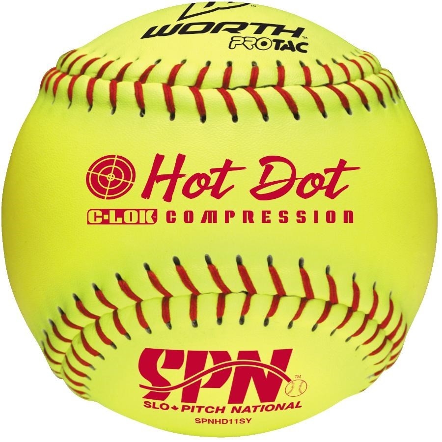 Lot De 6 Balles De Softball Jaunes 11 Pouces - Rawlings/Worth Occasion Pour Entraînement