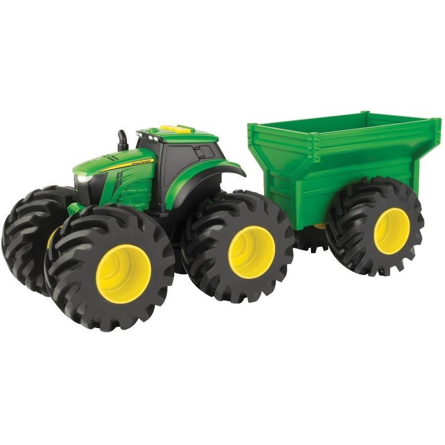 Ronster Rade Tracteur moulé Monster Trade John Deere, avec wagon