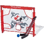 Ensemble de mini-filet et de cibles de hockey avec 2 bâtons, balles et sac de transport