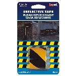 Ruban réfléchissant jaune et noir de 1,5 po x 40 po